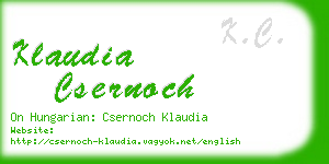 klaudia csernoch business card